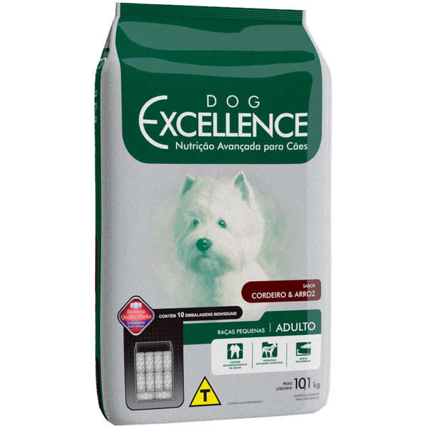 Ração Dog Excellence Cães Raças Pequenas Adultos Cordeiro - 10,1 Kg -  MaisQPatas