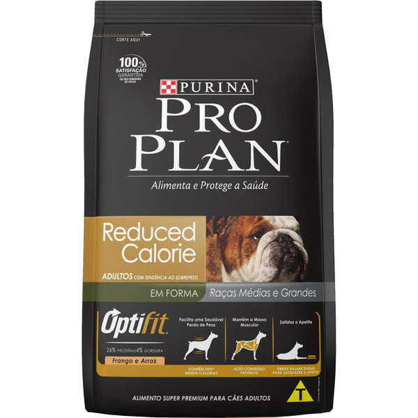 Ração Pro Plan Cães Raças Médias e Grandes Adultos Calorias Reduzidas Frango - 15 Kg