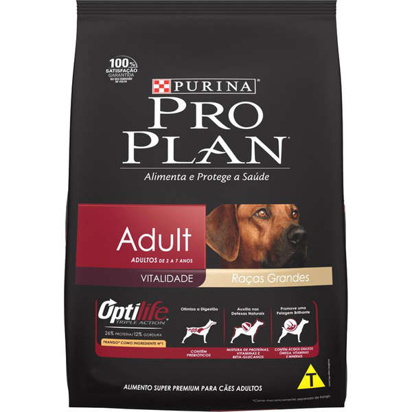 Ração Pro Plan Cães Raças Grandes Adultos Frango - 15 K