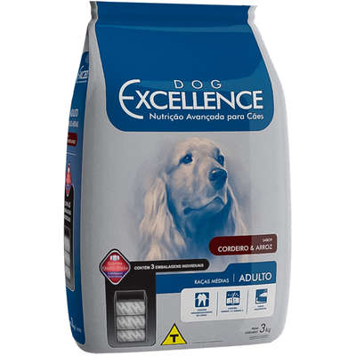 Ração Dog Excellence Cães Raças Médias Adultos Cordeiro - 15 Kg